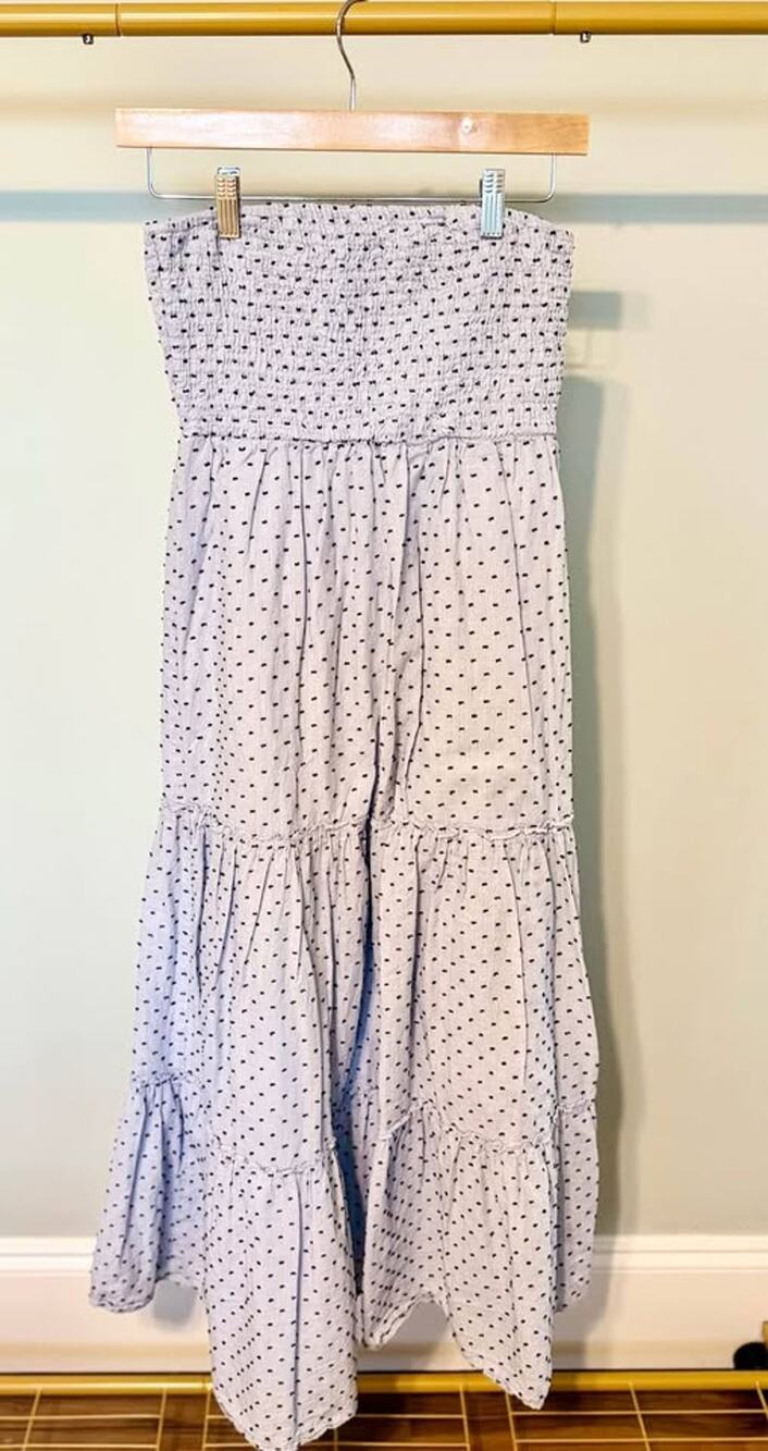 Strapless Polka Dot Midi Dress Size Small